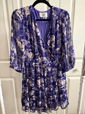 ba&sh Ulia Violet  Floral Wrap-Style Dress